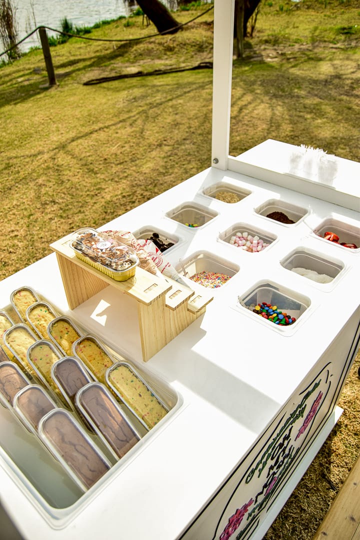 Elegant white cake cart view 2